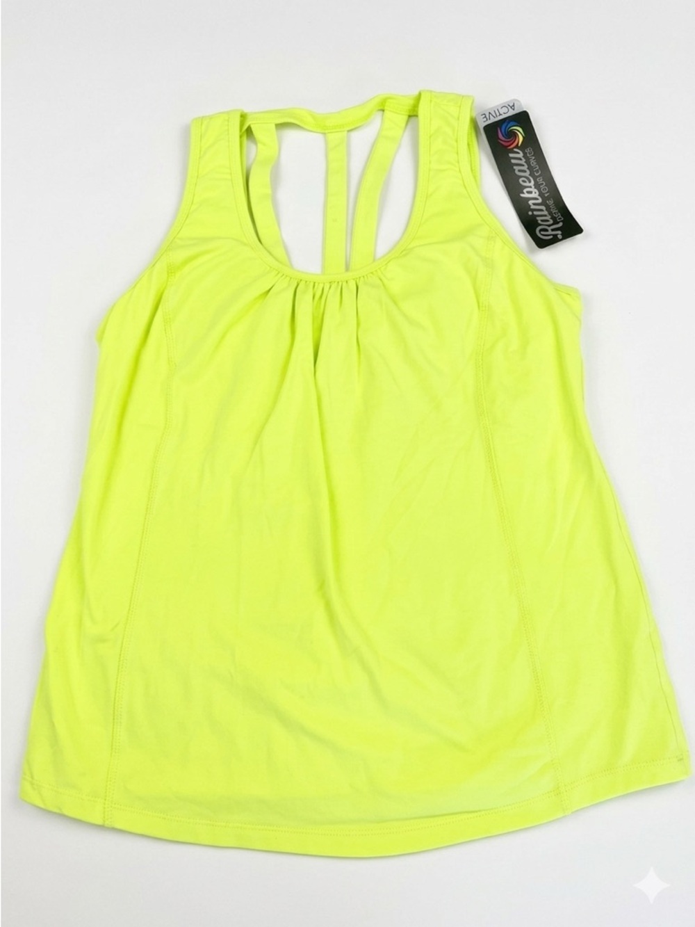 Rainbeau Curves Jocelyn Tank Neon Green Kip Activewear Yoga Sports Plus Sz 18/20